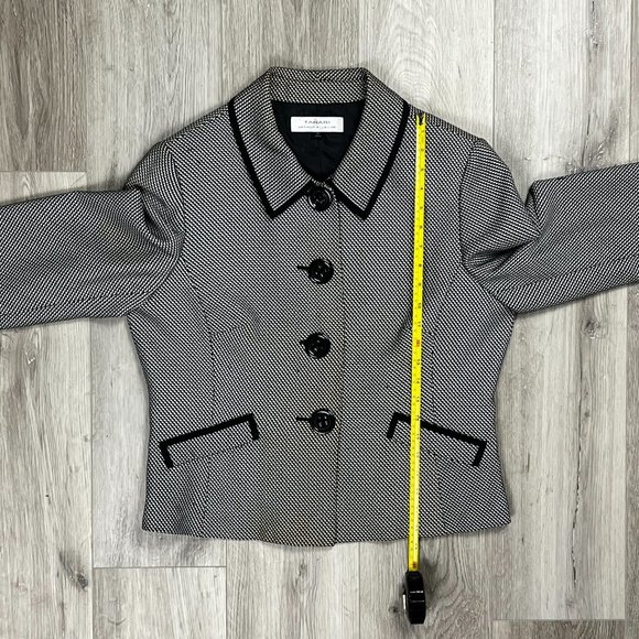 Tahari Arthur S Levine Vintage Black/White Size 14 Blazer - Picture 5 of 7